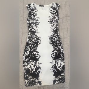 White & Black Floral Dress